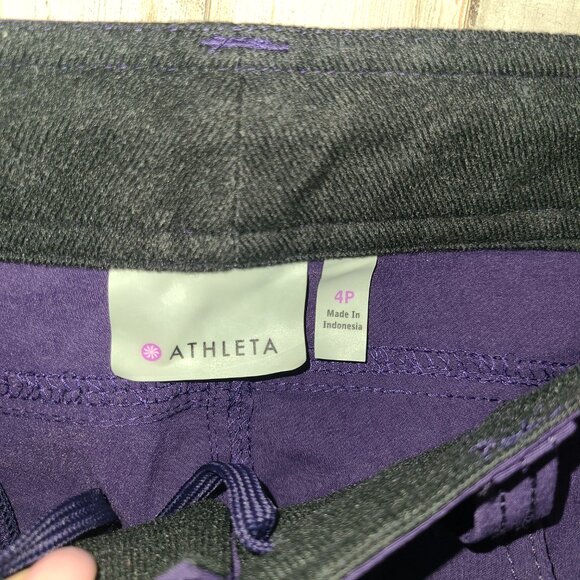 Athleta size 4P purple Low Rise Hiking Pants Straight stretch Retro - Picture 3 of 5